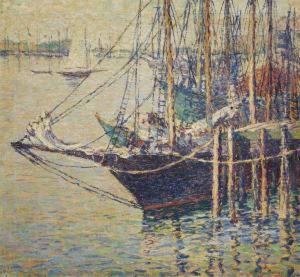 Ships At Dock by Lillian Burk Meeser