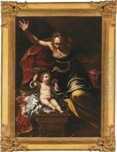 A Scene From The Childhood Of Hercules by Bernardino Mei