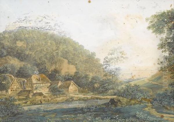 Idyllische Landschaft Mit Dorf - view 1