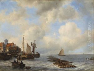 Hollandischerfischerhafen Mit Booten Und Holzflossen by Louise Meyer