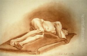 Aktstudie. Rote Kreide by Johann Wilhelm Meil