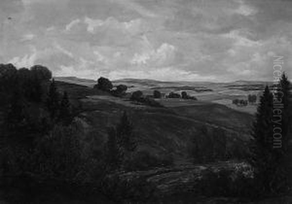 "niederbayerische Landschaft". Sign. Und Dat. 1923, Rucks. Bez - view 1