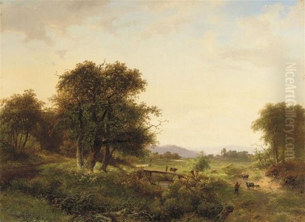 A Wooded Landscape With Figures - view 1