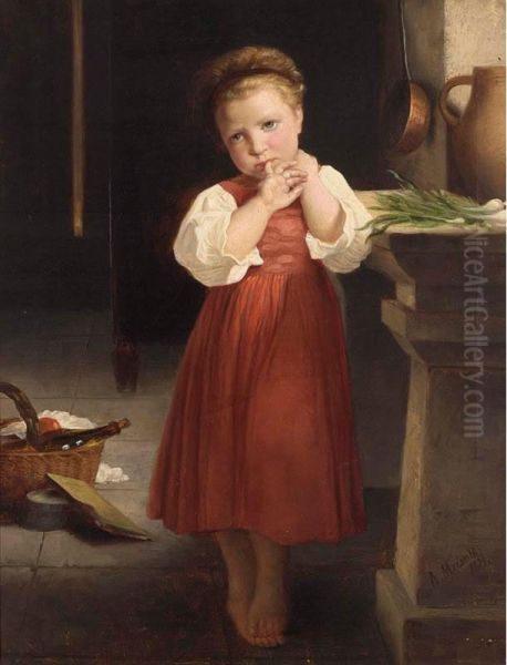 A Young Girl In A Kitchen Interior - view 1