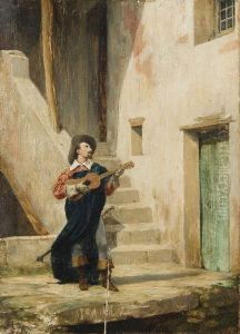 Joueur De Guitare by Jean-Louis-Ernest Meissonier