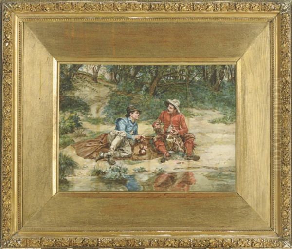 Travellers Resting By The Stream - view 1