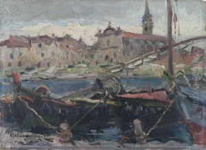Les Martigues. by Joseph Francois X. Meissonnier