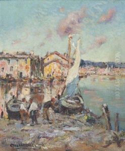 Les Martigues. by Joseph Francois X. Meissonnier