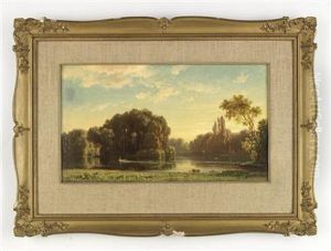 Landschaft Mit Einem Teich Landschaft Mit Einem Teich