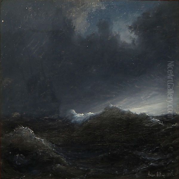 Seascape At Nighttime - view 1