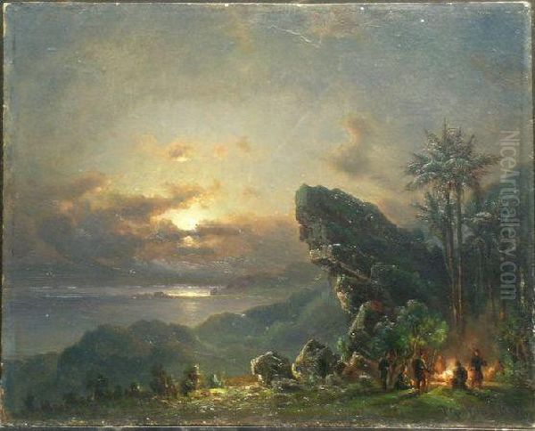 Encampment At Sunset In The Tropics - view 1