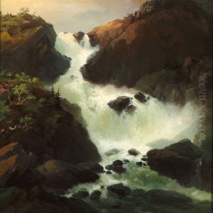 A Raging Waterfall, Laatefossen In Hardanger, Norway