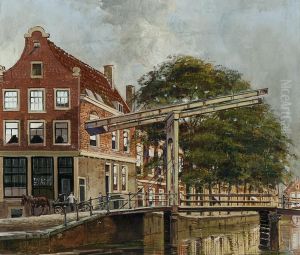 A View Of The Groenburgwal Andstaalstraat by Jan Hermanus Melcher Tilmes