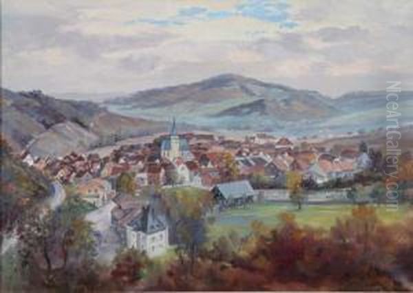 Blick Auf Ein Dorf In Bergiger Landschaft - view 1