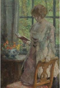 Young Woman Reading by Gari Julius Melchers