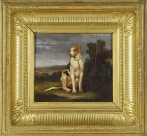 Chiens De Meute Dans Un Paysage by Joseph Urbain Melin
