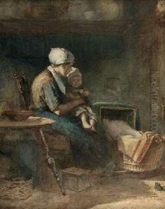 Maternal Cares by Henricus Johannes Melis