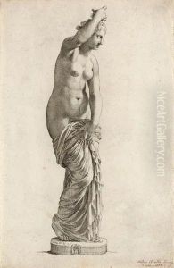 Statue Of A Woman With A Diadem by Claude Mellan