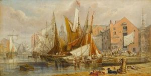 The Liverpool Waterfront 1835 by Henry Melling
