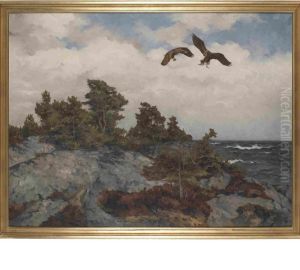 Havsornar Med Byte,
Motiv Fran Toro by Rolf Mellstrom