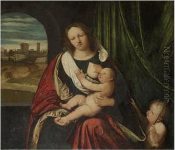 The Madonna And Child With The Infant Saint John The Baptist, A Town Seen Through An Arch To The Left - view 1