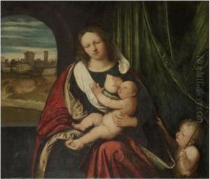 The Madonna And Child With The Infant Saint John The Baptist, A Town Seen Through An Arch To The Left