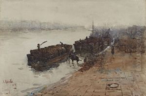 Barges On The Seine At Bercy