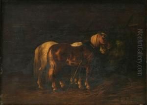 Paarden In De Stal by Harden Sidney Melville