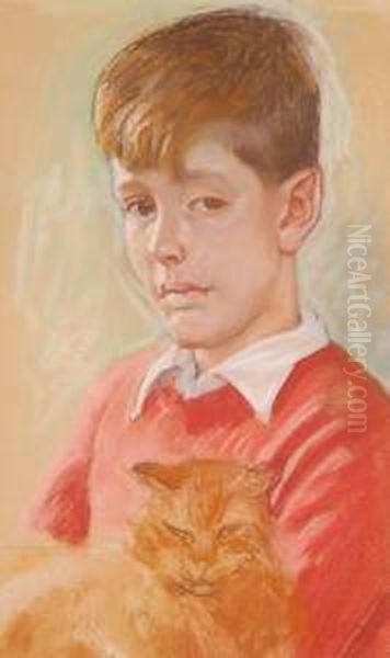 Young Scots Girl And Hound - view 1