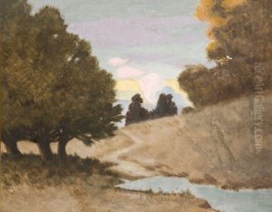 Paysage Rougeoyant by Emile Rene Menard