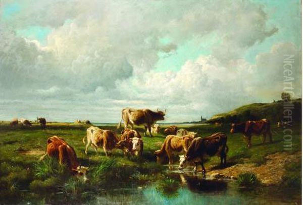 Vaches S'abreuvant - view 1