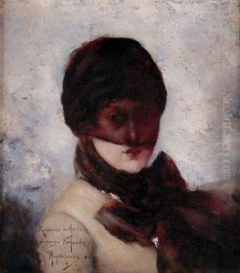 Retrato De Dama Con Velo En El Rostro