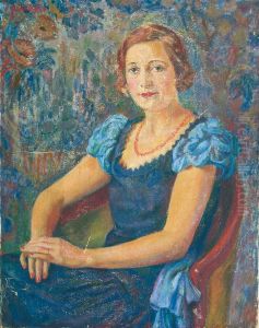 Femme Au Collier Rouge by Maurice Mendjisky