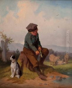 "hirtenjunge Mit Hund" by F. Mendler