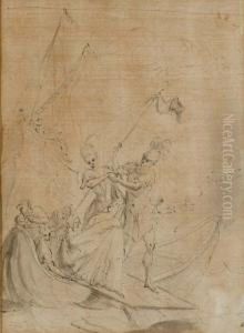 Femme Debarquant D'un Bateau