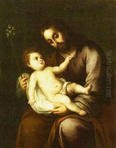 San Giuseppe Con Il Fanciullo by Francisco Meneses Osorio