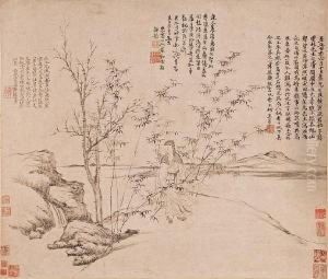 Portrait Of Ni Zan In Landscape by Wang Meng