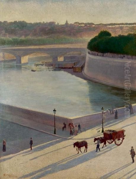 Veduta Dell'isola Tiberina A Roma - 1908 - view 1