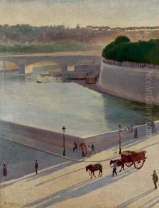 Veduta Dell'isola Tiberina A Roma - 1908 by Pietro Mengarini