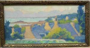 Les Toits Sur La Mer A L'ile Aux Moines by Charles Menneret