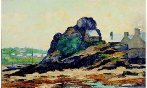 Le Grand Rocher, Loguiry-sur-mer A Maree Basse by Charles Menneret
