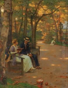 Discussion Au Parc by Wilhelm Menzler Casel