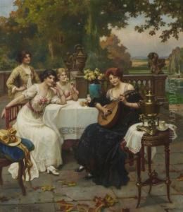 Musikalische Unterhaltung Auf Der Terrasse. by Wilhelm Menzler Casel