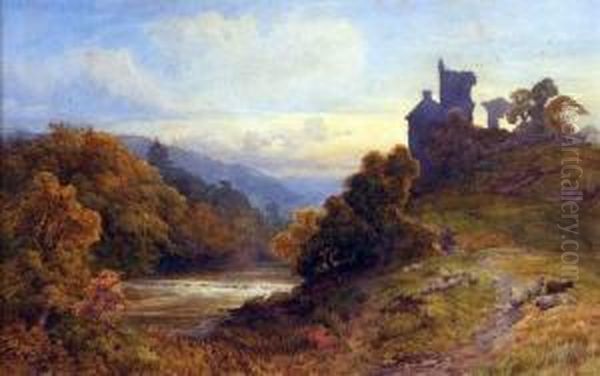 Roslyn Castle Near Edinburgh At Sunset - view 1