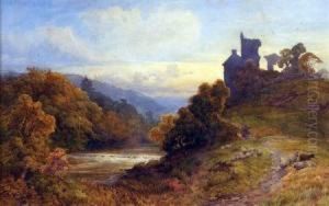 Roslyn Castle Near Edinburgh At Sunset