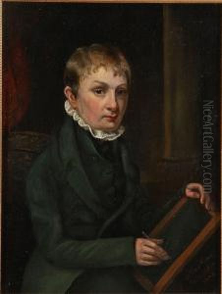 Portrait Of Young Man Holding A Writing Slate - Possibly A Self-portrait - view 1