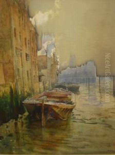 Barges On A Waterfront - view 1