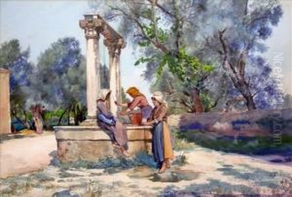 The Gossips,figures At The Village Well - view 1