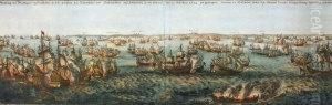 Wahre Abbildung Der Machtigen Seeschlacht by Matthaus the Elder Merian