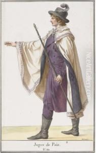 A Justice Of The Peace Gesturing To The Left by Leonor Merimee